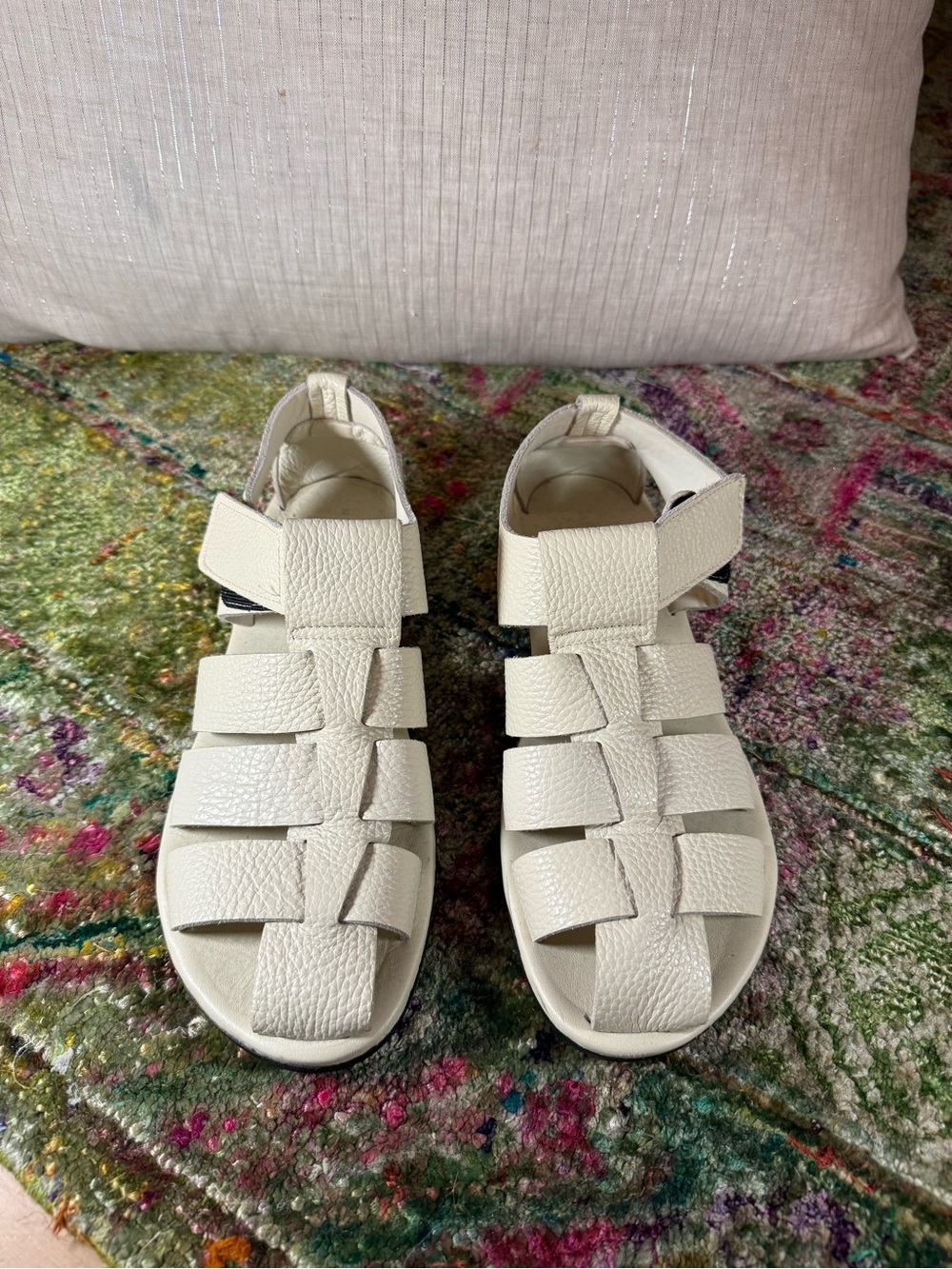 Maguire White Leather Fisherman Sandals